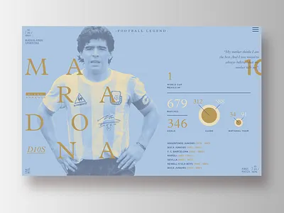 Football Legends _ Maradona 10 argentina data diego digital football infographic maradona soccer ui