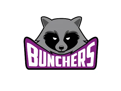 A raccoon design for Bunchers animal coon cute flat design illustration lettering line line art logo minimalism pet raccoon