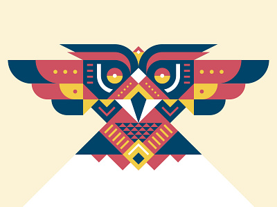 Owl animal ethnic geometric odd owl pattern shapes