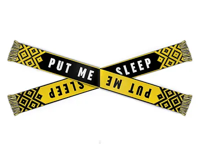 Nihilist scarves black clothing death euthanasia font football live fast die now scarf sleep stripes typography yellow