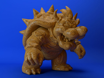 Wooden bowser 3d arnold c4d c4dtoa cinema 4d