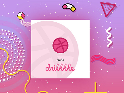 Hello Dribbble! 1980s debut geometry memphis memphis design shapes