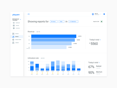 Reports screen. analytics charts clean dashboard data interface minimal product software ux web app web design