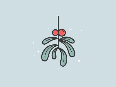 Mistletoe 1/100 christmas holly icon mistletoe