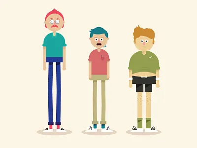 Explorations 2d cartoon character colors design flat illo illustration style tall thrillist vector
