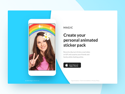 Magic web landing magic magicapp responsible sticker ui ux web webdesign website