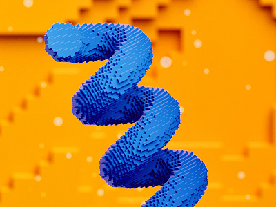 Squiggles 3d blue color dof gradient light stripes swoosh