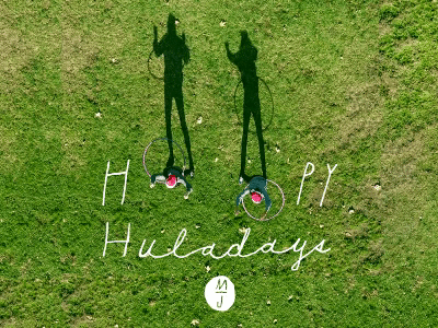 HOOPY Huladays christmas gif drone gif handwritten type hula hoop photograph