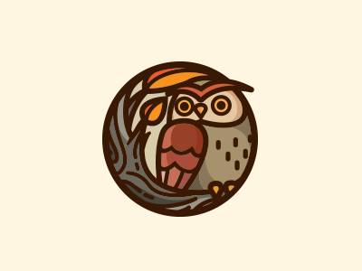 Owl animal colorful logo nature owl