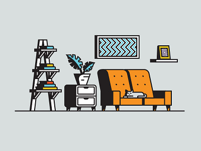 Living room is my territory cat chair frame living room plant