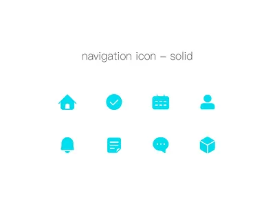 Solid icons bell calendar cube home icon list me message order solid