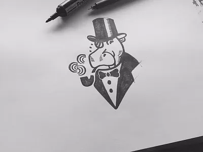 Sketch Hippo gentleman animal design hippo hippopotame illustration logo man mark natural product skecth symbol