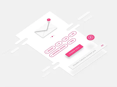 Hello Dribbble! app debut dribbble elevation first shot material design perspective screen ui ux welcome