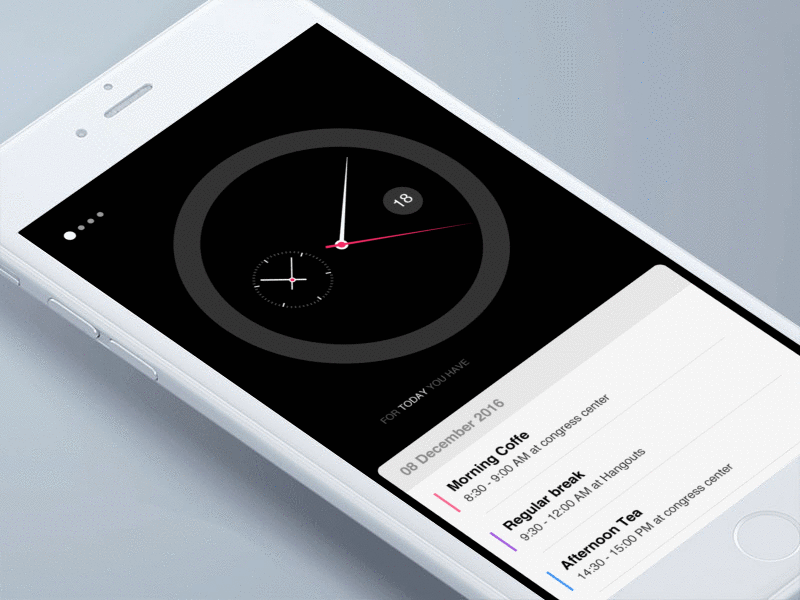 Clock practise ae animate animation app clock design flat gif ios task ui ux