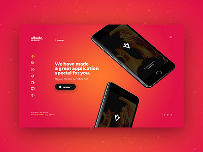 Albedo - Full Screen App Showcase PSD Template albedo app app showcase full screen full screen fullscreen psd showcase template