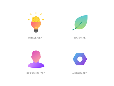 Icon Set1 automated gradient icons intelligent natural personalized setting user