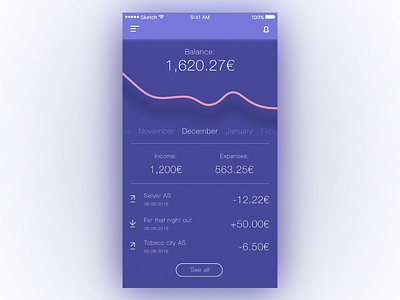 Balance balance bank graph ui violet