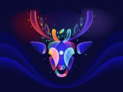 Fantasy Light Reindeer 3 fantasy light magic muzzle overlay reindeer winter