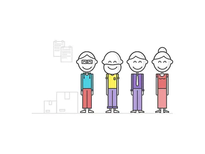 Job Illustrations - Work in progress business code designer geek illustration job marketing people person shop wip