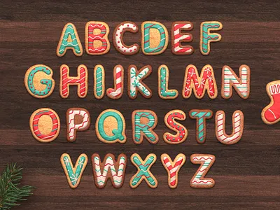 Free Christmas Alphabet alphabet christmas cookies holiday lettering letters symbols typography wordart