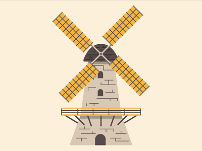 Windmill Solo icon illustration illustrator vector