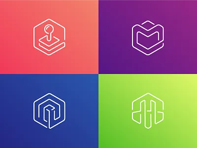 Hexagonal Line Icon Set hexagonal icon line outline set