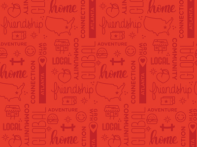 Colors and things atlanta branding georgia icon illustration line pattern repeating pattern