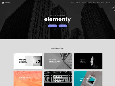 Elementy - Multipurpose One & Multi Page Template agency blog business ecommerce minimal multipurpose onepage portfolio shop themeforest ui ux