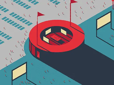 stadion flat illustration isometric stadium