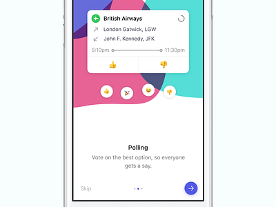 Polling app blobs colorful ios minimal onboarding simple