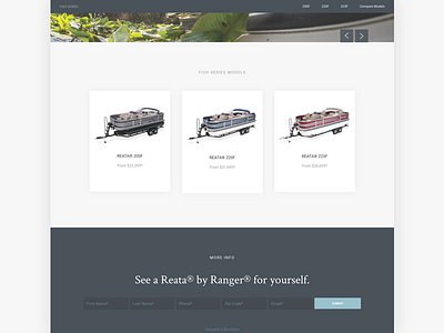 Reata Series Page adaptive adobe aem aem boat ecommerce landing page photo gallery product responsive ui ux web design