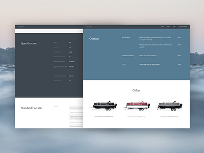 Reata Specs And Features adaptive boat ecommerce landing page photo gallery product responsive specs ui ux web design