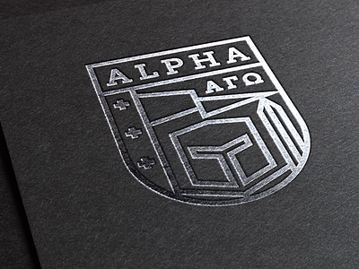 Alpha Knights Shield / Crest alpha crest foil knight knights line logo mark mockup shield silver sword