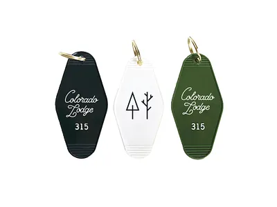 Keychains! branding cabin collateral identity keys logo retro ski snow winter