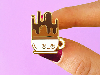 Coffee Buddy Pin addict coffee coffee buddy coffee pin cute design enamel pin gold happy kawaii love pins emaille