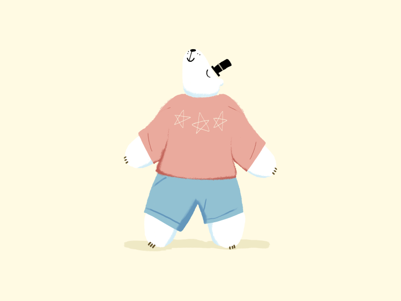 Dancin' Polar Bear animation dance dancing gif illustration loop polar bear