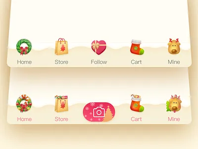 Christmas Icons app bar festival holiday icon tab
