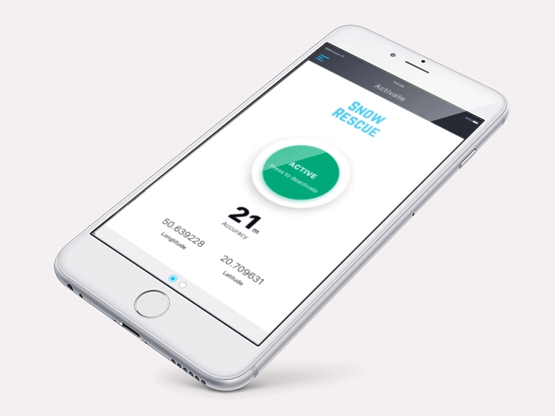 Snow Rescue - Menu clean drawer ios map menu mobile navigation rescue snow track ui