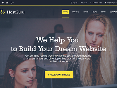 HostGuru - Responsive Hosting Company Template datacenter dedicated servers domains hosting html hosting template responsive hosting template vps hosting web hosting web hosting company web hosting template whmcs whmcs template