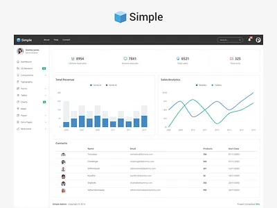 Simple - Admin admin card dashboard design projects ui ux