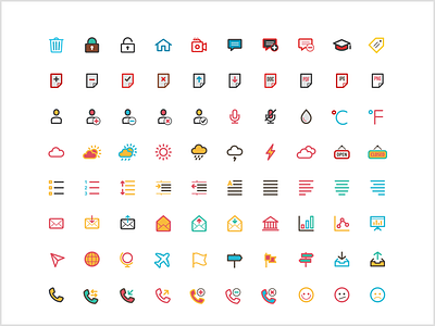 100 Free Flat Color Essentials Icons Ai (Vector File) free icons icons