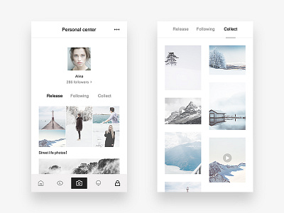 Personal Center app image ui