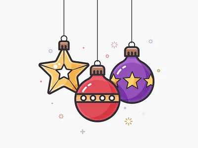 Christmas balls 100days balls christmas flat lineart minimal ornaments red santa xmas