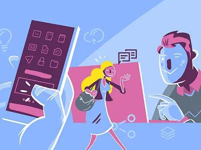 Digital digital illustration smartphone