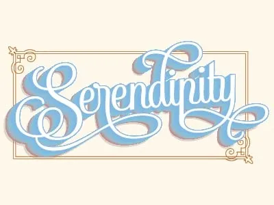 Serendipity color lettering poster vintage