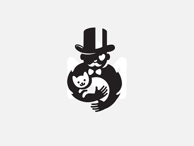 Cat / gentleman animal black cat design feline gentleman graphic human icon logo love mark