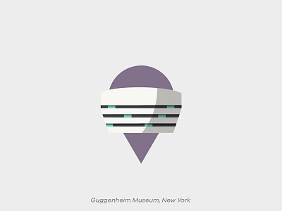 Pin Series: New York guggenheim monument museum new york pin united states usa vector