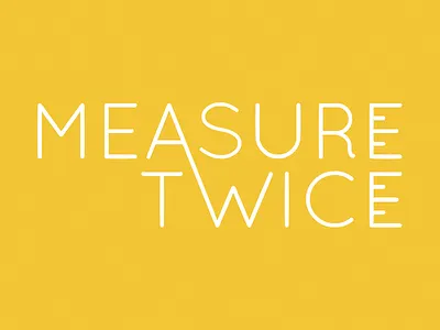 Measure Twice brand logo type vector