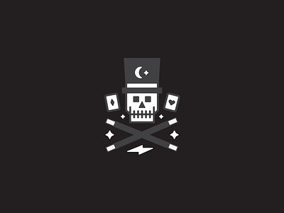 Making Magic badge badges brand branding card icon logo magic skull skulls tophat wands
