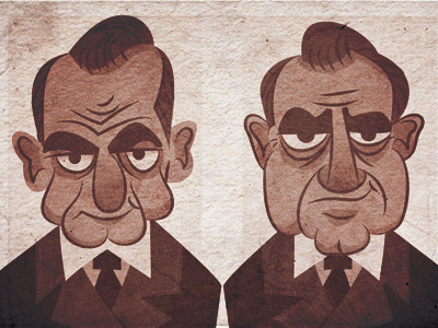 And now for something completely different… illustration lbj nixon portrait presidents project